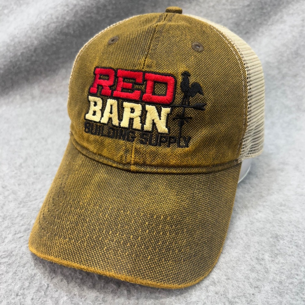 Red Barn Building Supply Unisex Brown OC Hat Distressed Mesh Trucker Cap OSFM